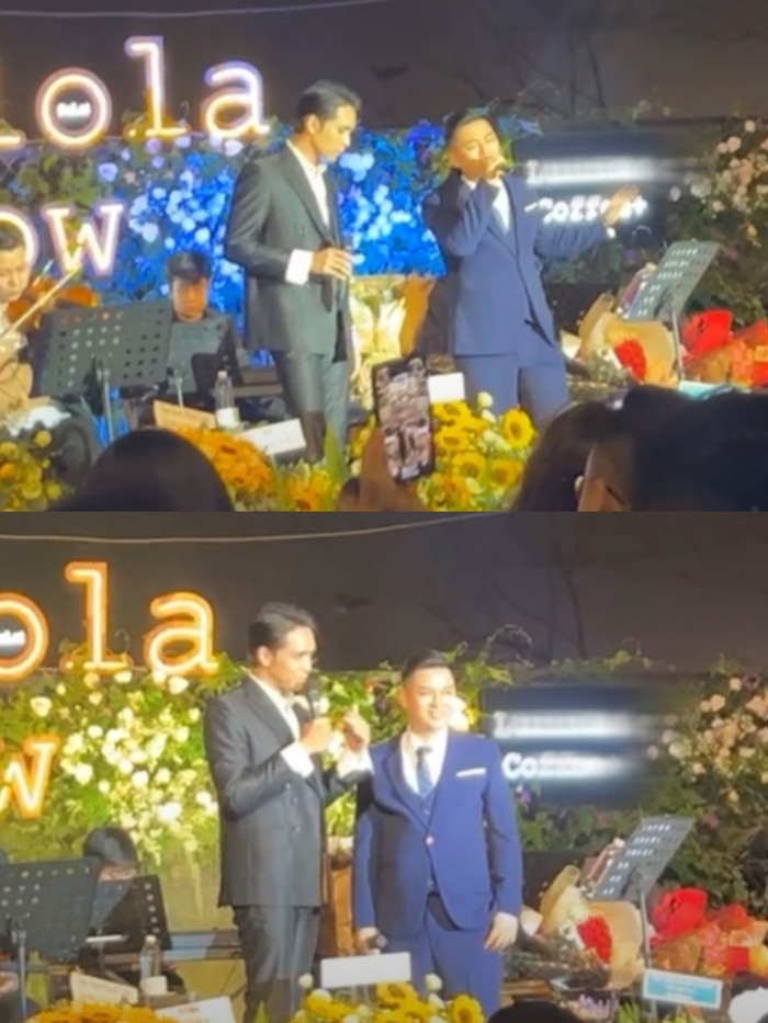 Hình ảnh Hoài Lâm và Bạch Công Khanh trong đêm nhạc