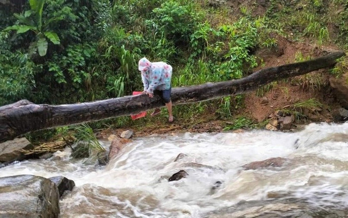 Xúc động hình ảnh cô giáo mầm non bám thân cây, vượt dòng suối lũ đến trường Ảnh 2