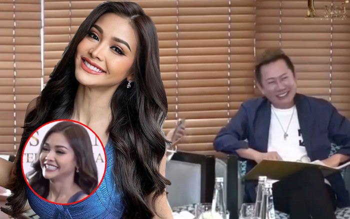 Hoa hậu Engfa Waraha 'cười trừ' trong lúc phỏng vấn kín, ngài Nawat 'nhắc tuồng' hết mấy câu Ảnh 2