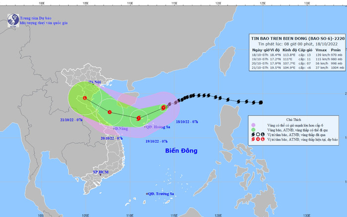 Bão số 6 đã giật cấp 15, đang hướng thẳng vào đất liền Ảnh 2