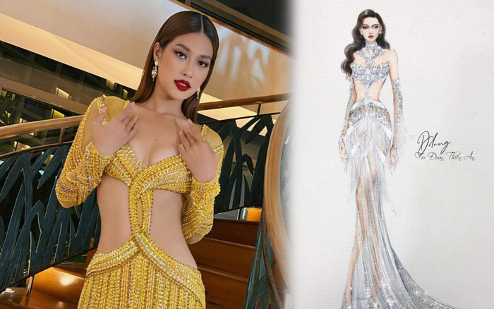 Thiết kế dạ hội đêm bán kết của Thiên Ân được hé lộ, khoe trọn vòng eo 'đẹp mê hồn' Ảnh 2