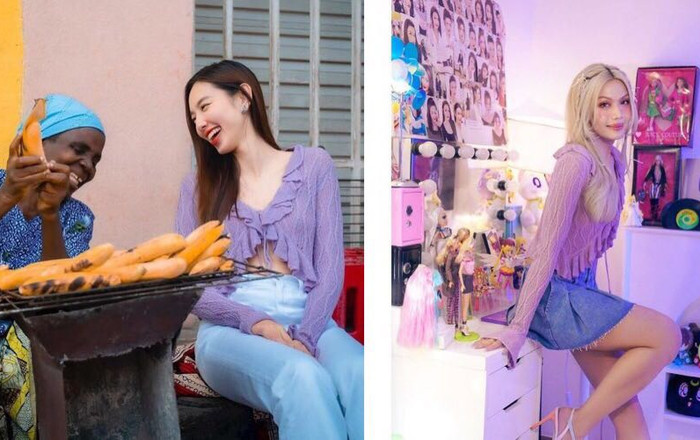 'Đụng hàng' chiếc áo croptop, Đào Bá Lộc vẫn 'nhỉnh' hơn Hoa hậu Thùy Tiên ở điểm này Ảnh 2