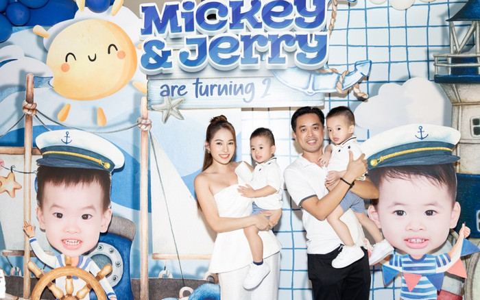 Dương Khắc Linh - Sara Lưu tổ chức tiệc sinh nhật 2 tuổi cho cặp song sinh Ảnh 2