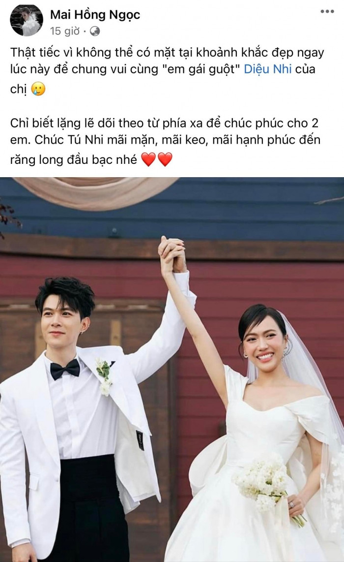 Đông Nhi gửi lời chúc mừng đến Diệu Nhi - Anh Tú.
