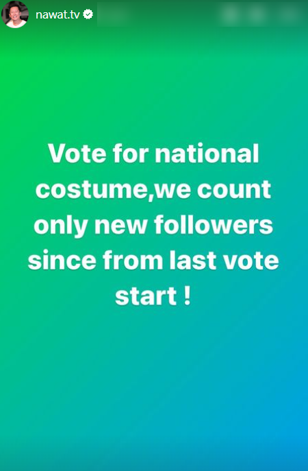 Ông Nawat cho biết sẽ chỉ tính lượt bình chọn từ những người mới theo dõi trang Miss Grand International.