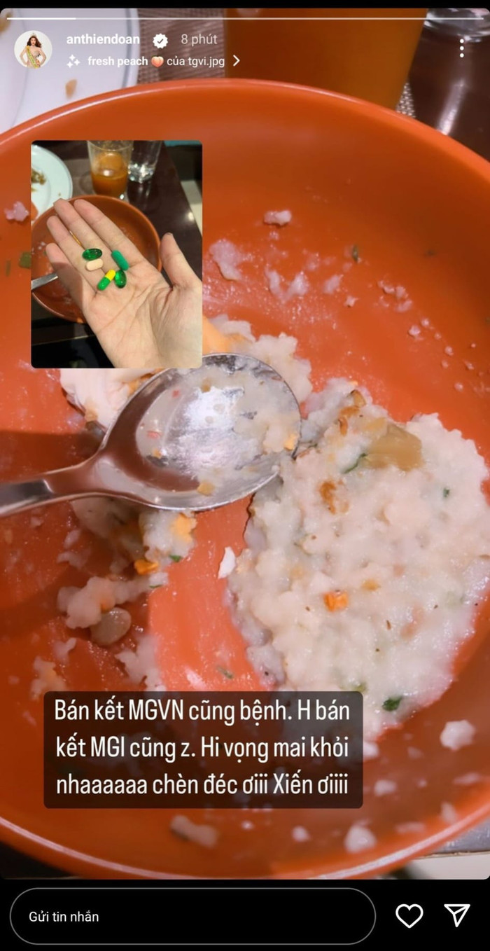 Thiên Ân tiết lộ cô đã bị ốm sau phần thi bán kết.