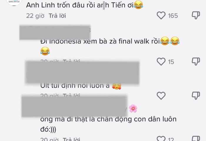 Cư dân mạng đặt ra nghi vấn Quang Linh qua Indonesia xem Thùy Tiên Final walk vì không thấy sự xuất hiện của anh mấy ngày gần đây.