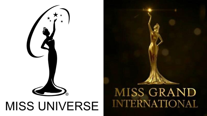 Logo thuở mới khai sinh của Miss Grand bị kiện vì khá giống với logo thương hiệu của Miss Universe. 