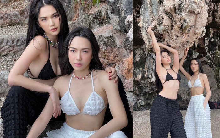 'Chị em ruột' Ngọc Trinh - Diệu Nhi diện đồ đôi khoe dáng nuột ở nước ngoài Ảnh 2