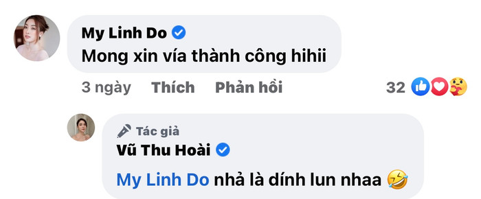 Con dâu Bầu Hiển tranh thủ: “Mong xin vía thành công”.