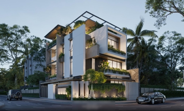 Căn biệt thự của Ninh Dương Lan Ngọc tọa lạc ngay trên trục đường lớn.