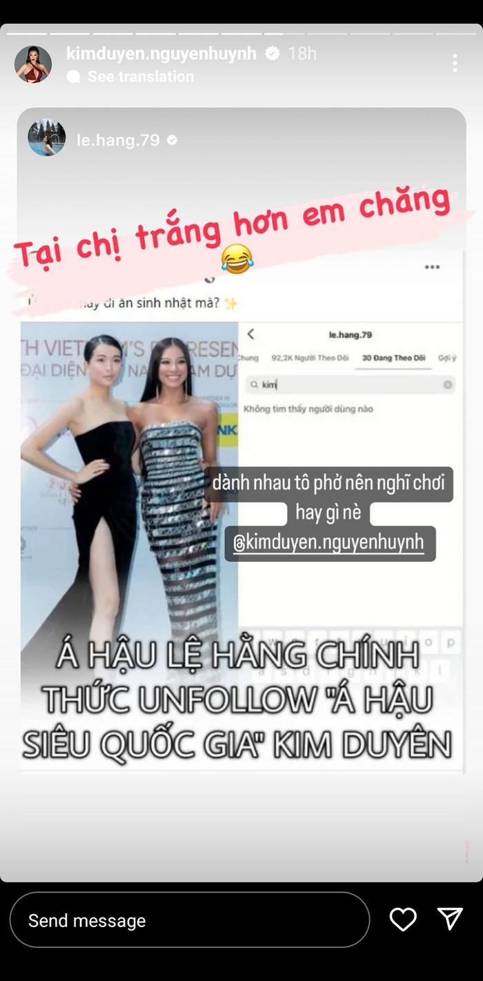 Thực hư chuyện Lệ Hằng bỏ theo dõi Kim Duyên: Chị em thân thiết chính thức nghỉ chơi? Ảnh 3