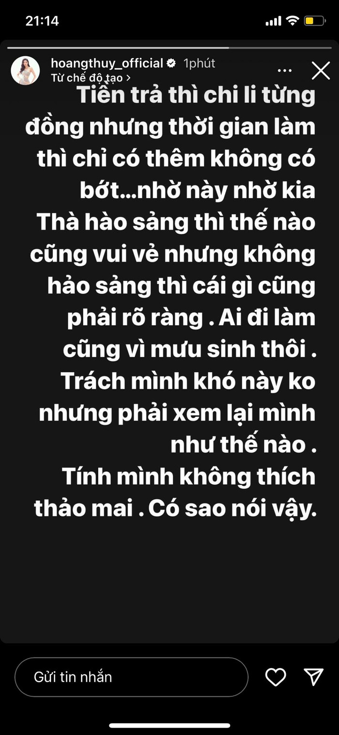 Hoàng Thùy đáp trả ai mà đánh thép: 'Tính mình không thích thảo mai, có sao nói vậy' Ảnh 1