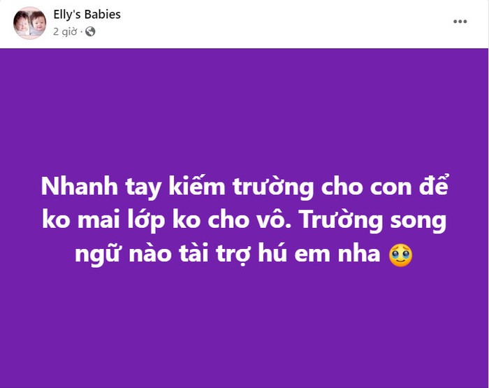 Sau khi chồng Tây cắt chu cấp học phí, Elly Trần buộc phải tìm trường học mới cho các con