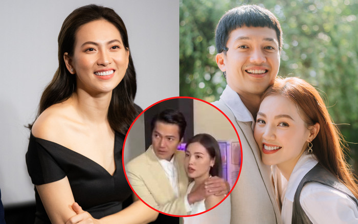 Quang Tuấn ôm chặt bà xã, tinh tế đưa áo cho Phương Anh Đào che chắn ngay tại sự kiện Ảnh 2