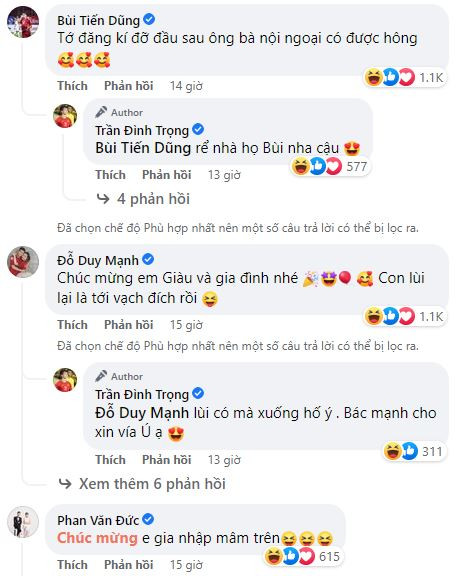 Cầu thủ Phan Văn Đức hào hứng khi nghe người em chuẩn bị lên chức bố: 'Chúc mừng em gia nhập mâm trên'