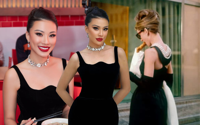 Kim Duyên gợi ý đồ đi ăn phở sang chảnh, nhìn như Audrey Hepburn trong phim Bữa sáng ở Tiffany Ảnh 2