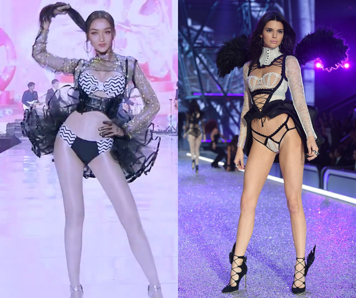 Á hậu 5 Miss Grand bị soi 'mượn ý tưởng' hình ảnh của Kendall Jenner trên sân khấu Victoria's Secret Ảnh 2