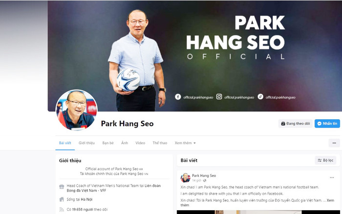 HLV Park Hang Seo gây sốt khi chơi facebook ở tuổi 65 Ảnh 2