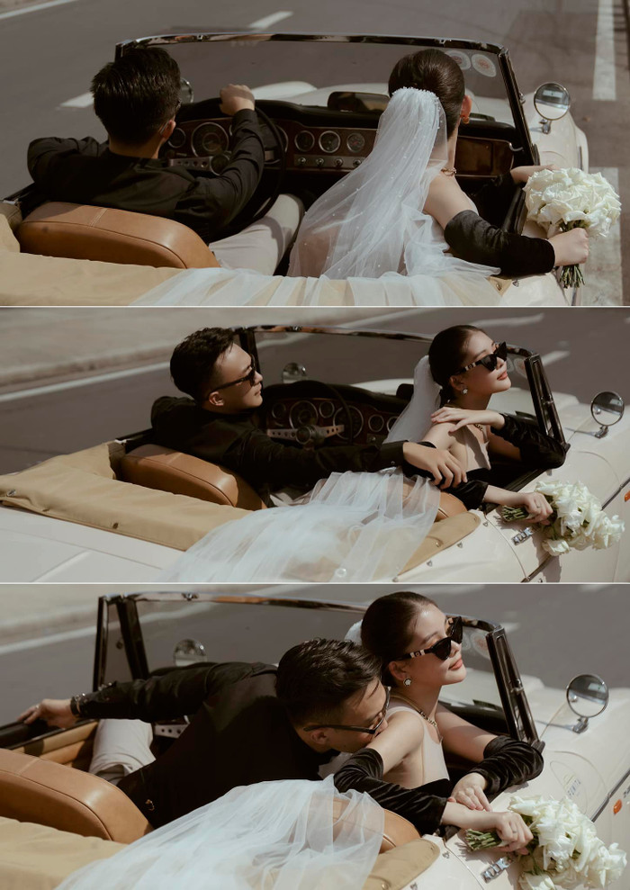 Sau đó người đẹp đã chiêu đãi công chúng bằng một bộ ảnh cưới 'tình bể bình' với chồng