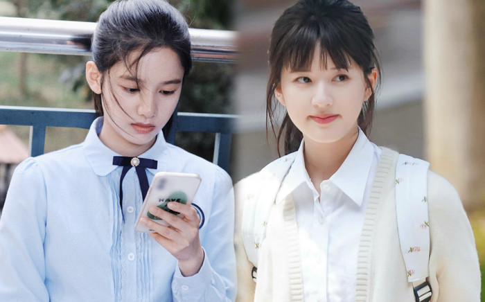 'Công chúa' Trương Tịnh Nghi gây sốt với đồng phục học sinh, Triệu Lộ Tư nằm không cũng dính đạn Ảnh 2