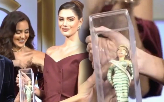 Hết hoa hồng vàng, Miss Grand 2022 lại bị tặng búp bê mô hình 'xấu đau đớn': Không thể kém sang hơn Ảnh 2