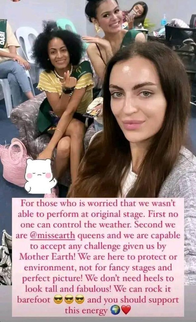 Hoa hậu Trái đất Belarus đã có những lời 'nói đỡ' cho BTC Miss Earth. 