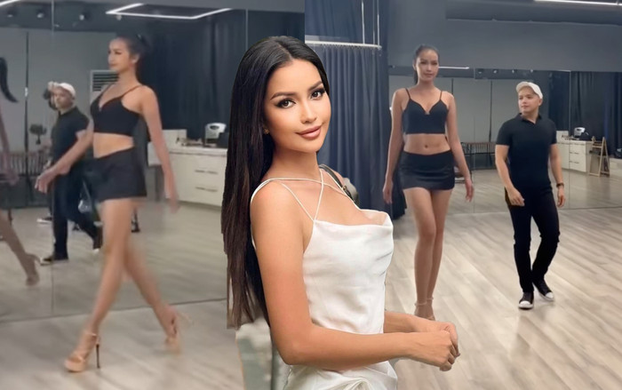 Ngày đầu tại Philippines: Ngọc Châu lập tức luyện catwalk, thần thái ngút ngàn trước ống kính Ảnh 2