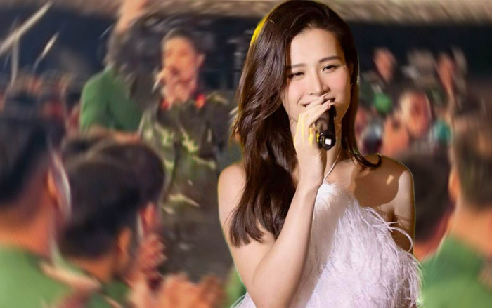 Đông Nhi hóa chiến sĩ, giao lưu bằng giọng hát chay 'chất lượng' khiến ai cũng thích thú Ảnh 2