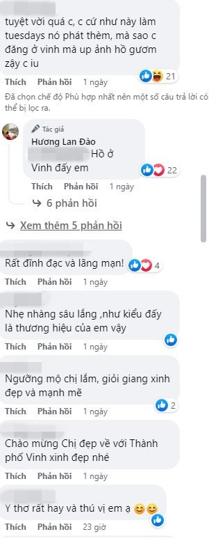 Phần bình luận trong bài viết của bà Đào Lan Hương đa số toàn những 'lời hay ý đẹp'