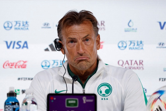 HLV Herve Renard giúp Saudi Arabia thắng Argentina nhưng quá khứ từng bị Nam Định FC sa thải. Ảnh: Reuters