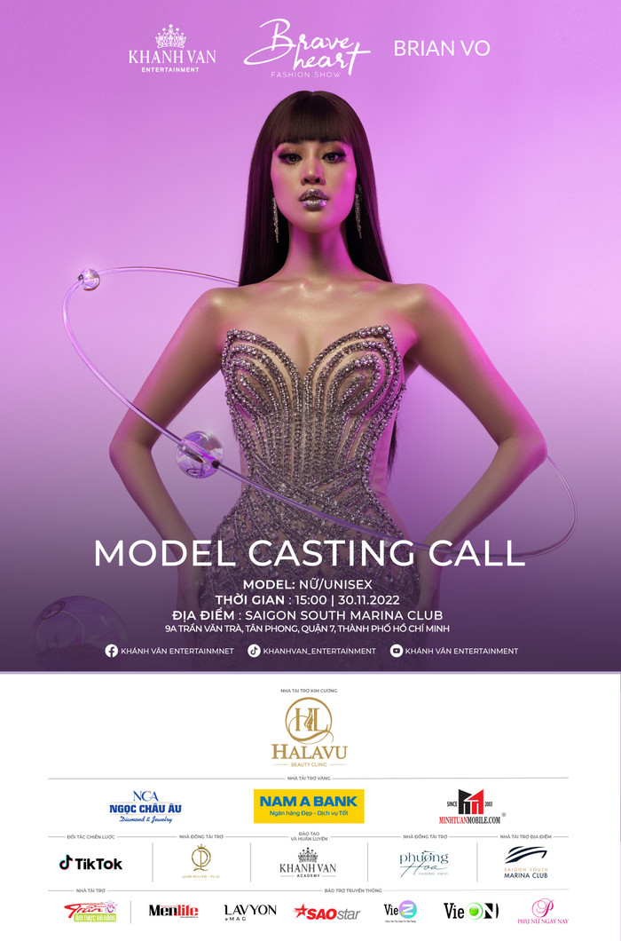 Cuối cùng là layout ấn tượng đến từ NTK Brian Võ. Bộ trang phục xuyên thấu với những đường cắt xẻ táo bạo, tôn vinh vóc dáng Hoa hậu Khánh Vân. Son môi ton-sur-ton với màu trang phục là điểm nhấn chính của shoot ảnh này, cùng tóc mái ngang khiến Hoa hậu Khánh Vân như hoá thân thành búp bê. 