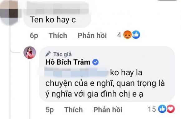 Bị chê vì đặt tên cho con đầu lòng, Hồ Bích Trâm đáp trả đầy khéo léo Ảnh 2