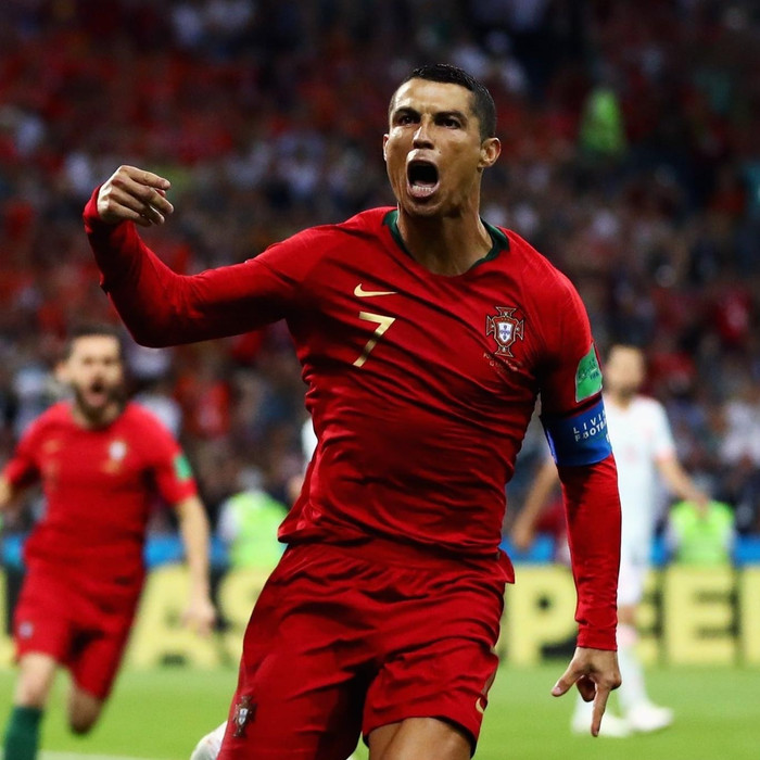 World Cup 2018, Ronaldo lập hattrick vào lưới Tây Ban Nha.