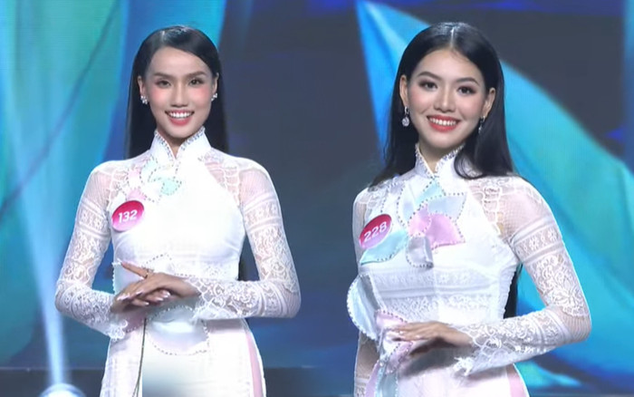 Top 56 Hoa hậu Việt Nam thướt tha trình diễn áo dài, fan rất khó để chọn người kế nhiệm Đỗ Hà Ảnh 2
