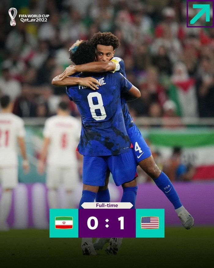 Chung cuộc Mỹ xếp thứ hai bảng B nhờ thắng Iran 1-0.