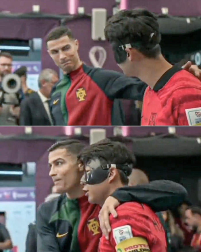 Son Heung-min và Ronaldo gặp nhau ở trước cuộc so tài. Cả hai được chờ đợi sẽ toả sáng.