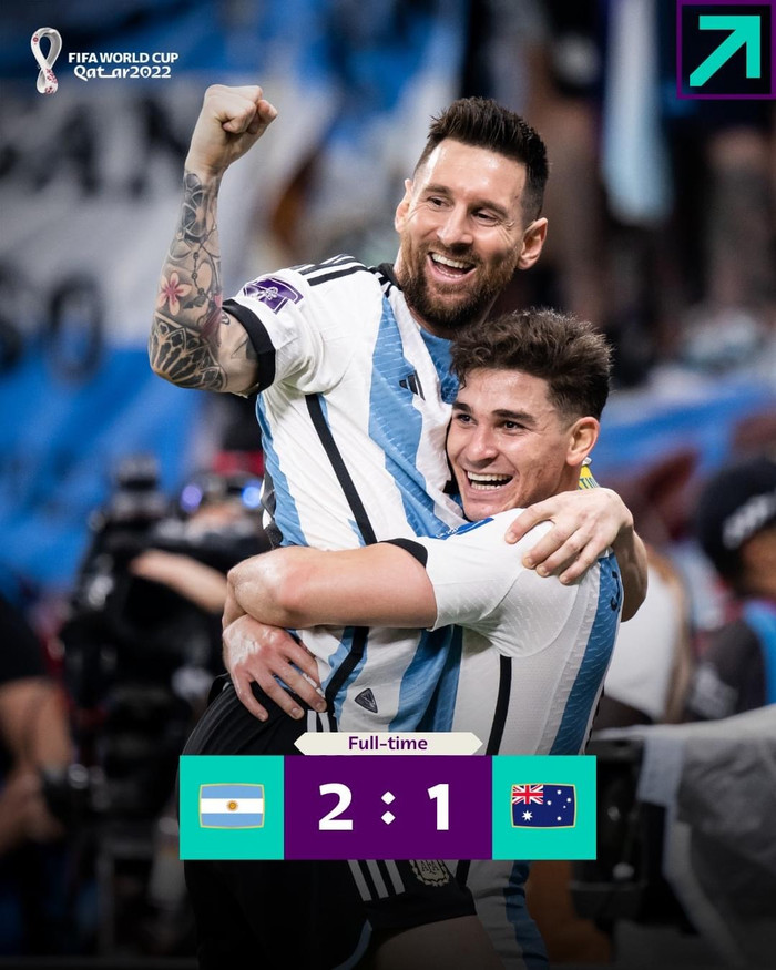 Argentina nhọc nhằn hạ Úc 2-1 nhờ Messi toả sáng.