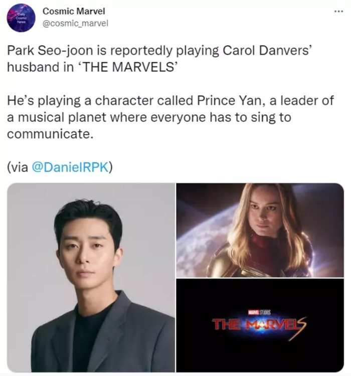 Rộ tin Park Seo Joon sẽ đảm nhận vai chồng của Captain Marvel trong lần đầu ra mắt Hollywood Ảnh 1