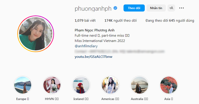 Số follow ban đầu của Á hậu Việt Nam 2020, là 172.000 người theo dõi và có tốc độ tăng chậm sau 7 ngày chinh chiến quốc tế. 