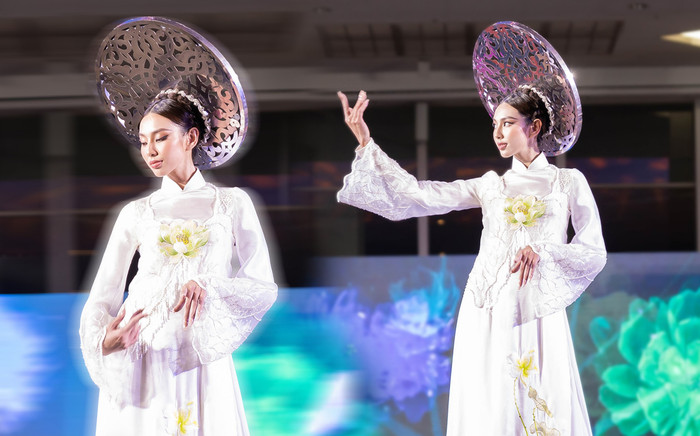 Hoa hậu Thùy Tiên làm vedette kết show, trình diễn xuất thần: Catwalk và múa đều 'đỉnh của chóp' Ảnh 2