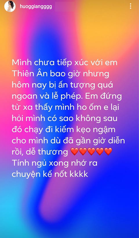 Hương Giang khen Thiên Ân chỉ sau lần đầu tiếp xúc, fan tự hào: 'Đúng là không ủng hộ nhầm người' Ảnh 2