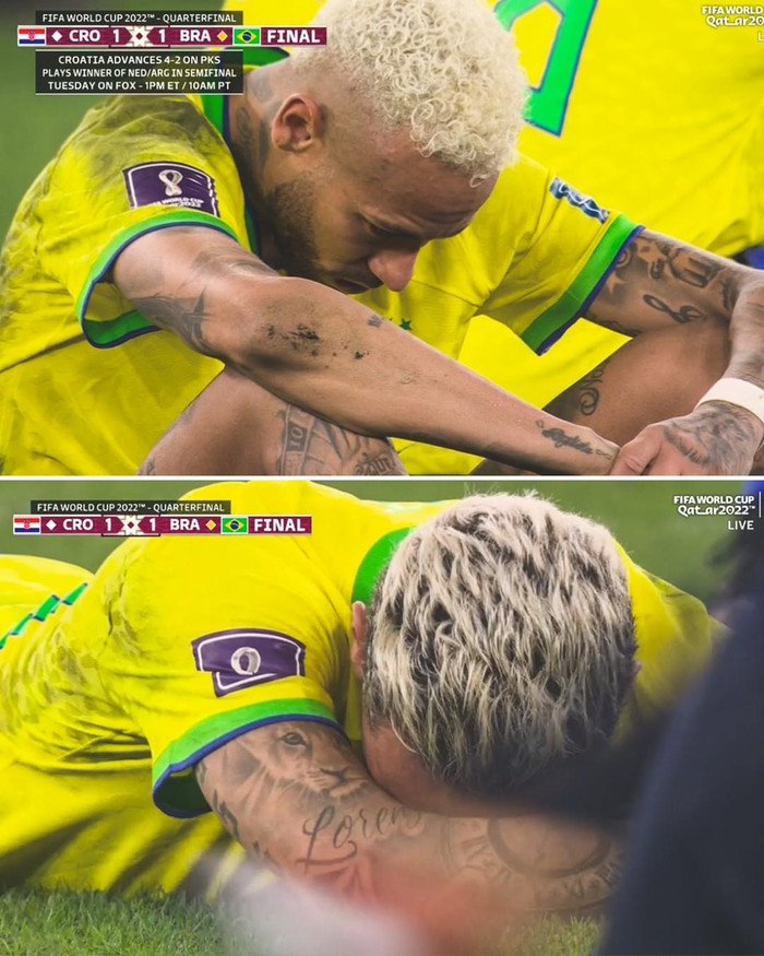 Các cầu thủ Brazil gục ngã theo cách nghiệt ngã nhất. Họ đã có bàn thắng dẫn 1-0 và bị gỡ hoà 1-1 ở phút 117.