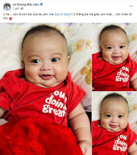 Vừa qua, bà xã nam diễn viên vừa hạ sinh quý tử thứ 3. Trộm vía, trông bé bụ bẫm, kháu khỉnh.