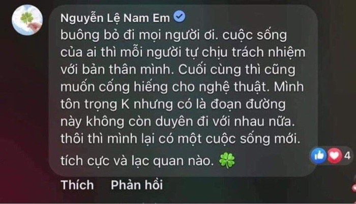 Nam Em lên tiếng về tin đồn rạn nứt tình cảm với Bạch Công Khanh: 'Chấp nhận buông bỏ' Ảnh 3