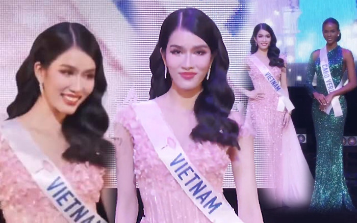 Chung kết Hoa hậu Quốc tế 2022: Phương Anh diễn dạ hội lấn át mọi đối thủ với visual 'sáng như ban mai' Ảnh 2