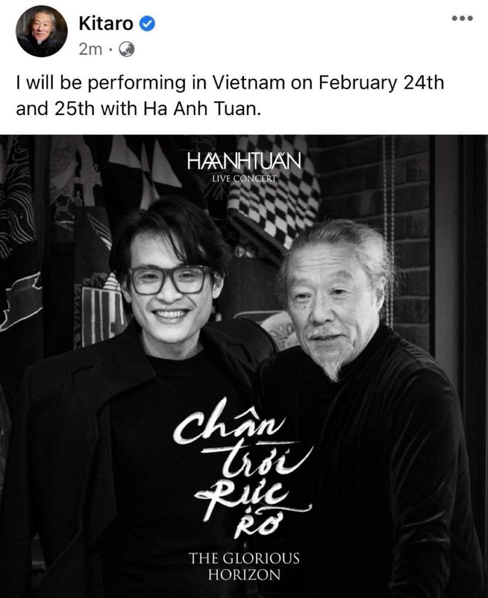 Hà Anh Tuấn xuất hiện trên trang cá nhân của huyền thoại âm nhạc thế giới Kitaro.