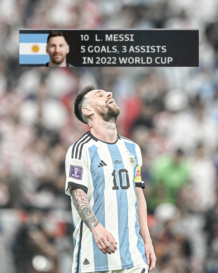 Messi vươn lên dẫn đầu danh sách Vua phá lưới World Cup 2022 với 5 bàn và 3 kiến tạo.