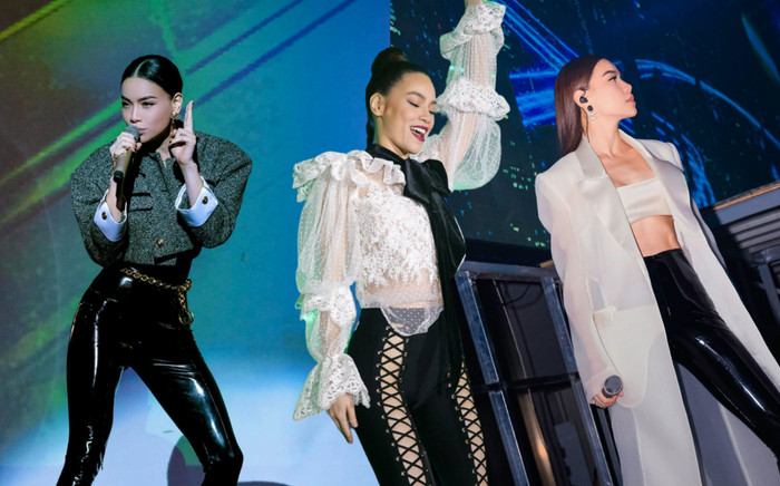 Hồ Ngọc Hà chuộng quần da 'bó chẽn' bóng như bôi mỡ khi đi diễn Ảnh 2