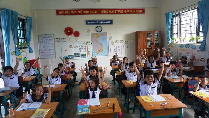 Học sinh Trường Tiểu học Thạnh An, huyện Cần Giờ trong một giờ học. Ảnh: NGUYỄN QUYÊN